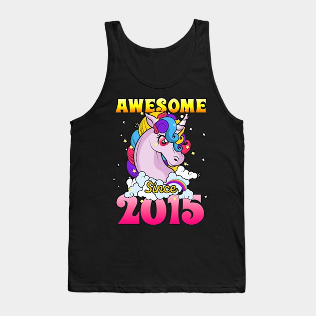 Funny Awesome Unicorn Since 2015 Cute Gift Tank Top by saugiohoc994